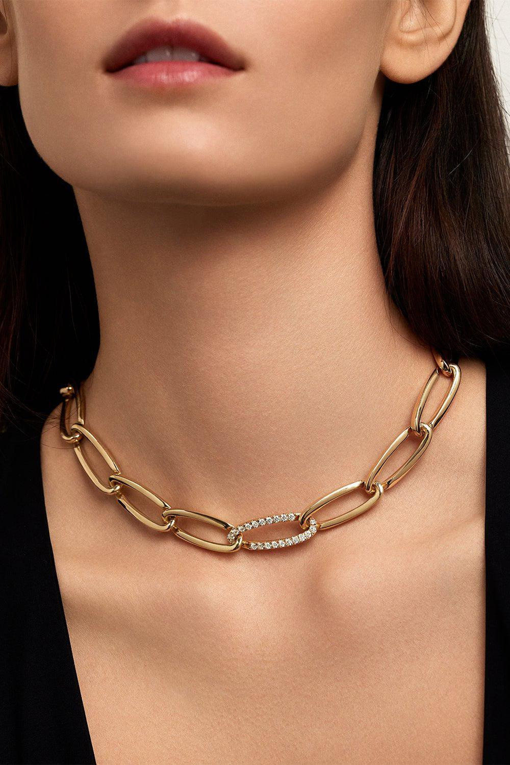 Large Lulu Partial Diamond Necklace - 2