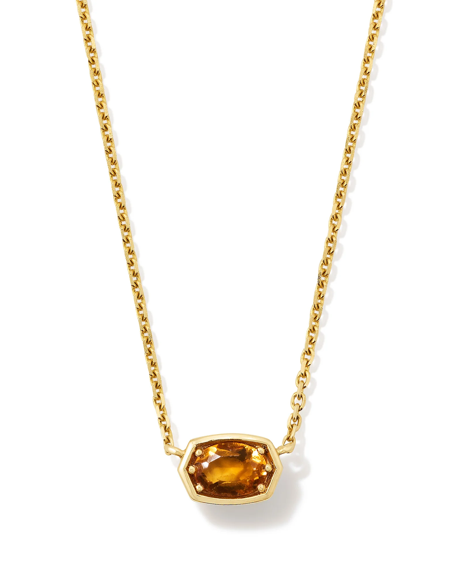 Marisa 14k Yellow Gold November Oval Solitaire Pendant Necklace - 1