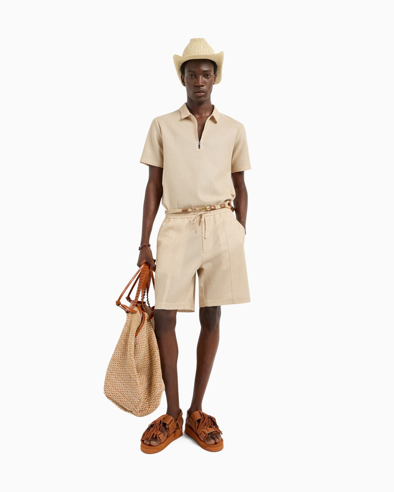 POLO SHIRT IN A MICRO-PERFORATED KNIT WITH ZIP 2