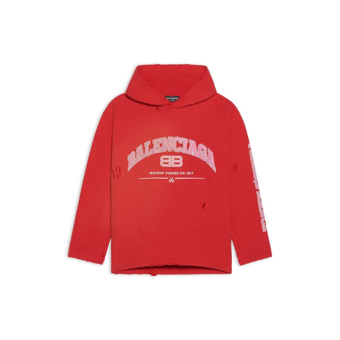 Women's Maison Balenciaga Cropped Hoodie in Red - 5
