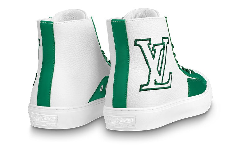 LOUIS VUITTON Tattoo Ankle Sneakers 'White Green' 1A8XWQ - 3