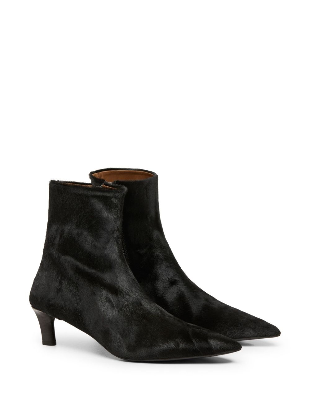 calf hair pointed toe boots - 2