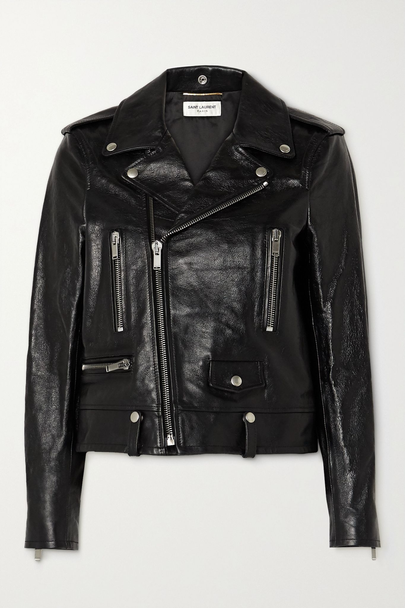 Leather biker jacket - 1