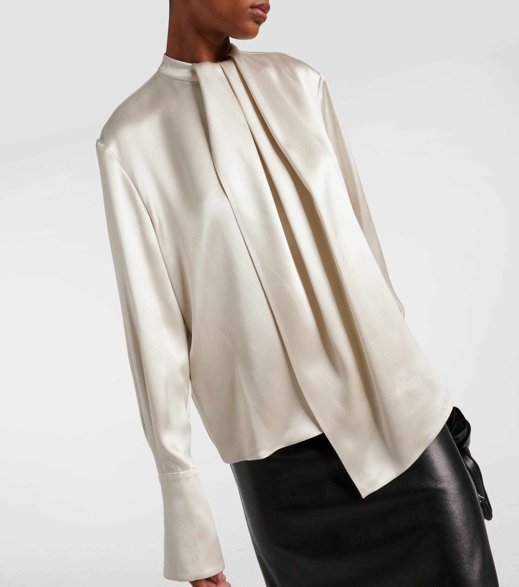 Draped silk blouse - 6