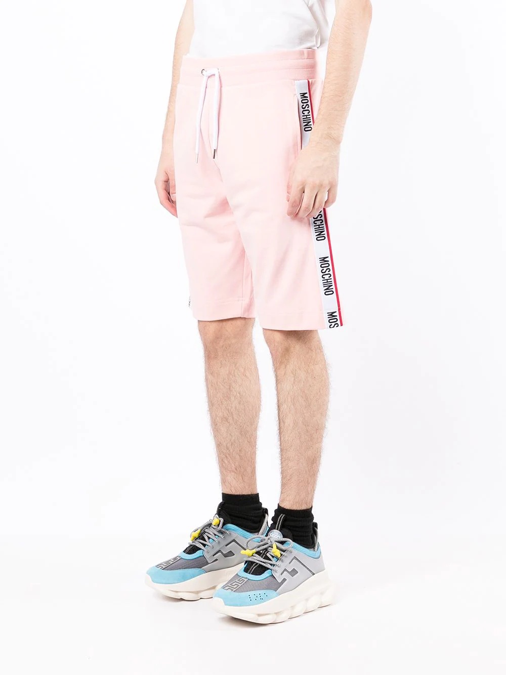 logo print track shorts - 3