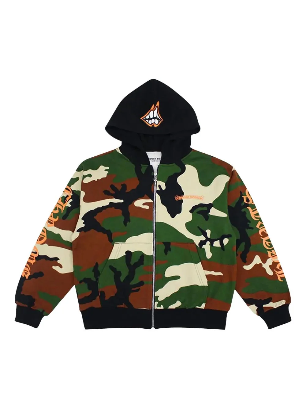 Matty Boy Caution zip-up hoodie - 1