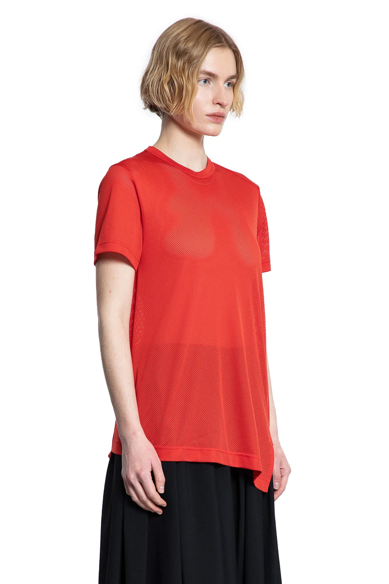 Asymmetric-Nylon-Mesh-T-Shirt - 2