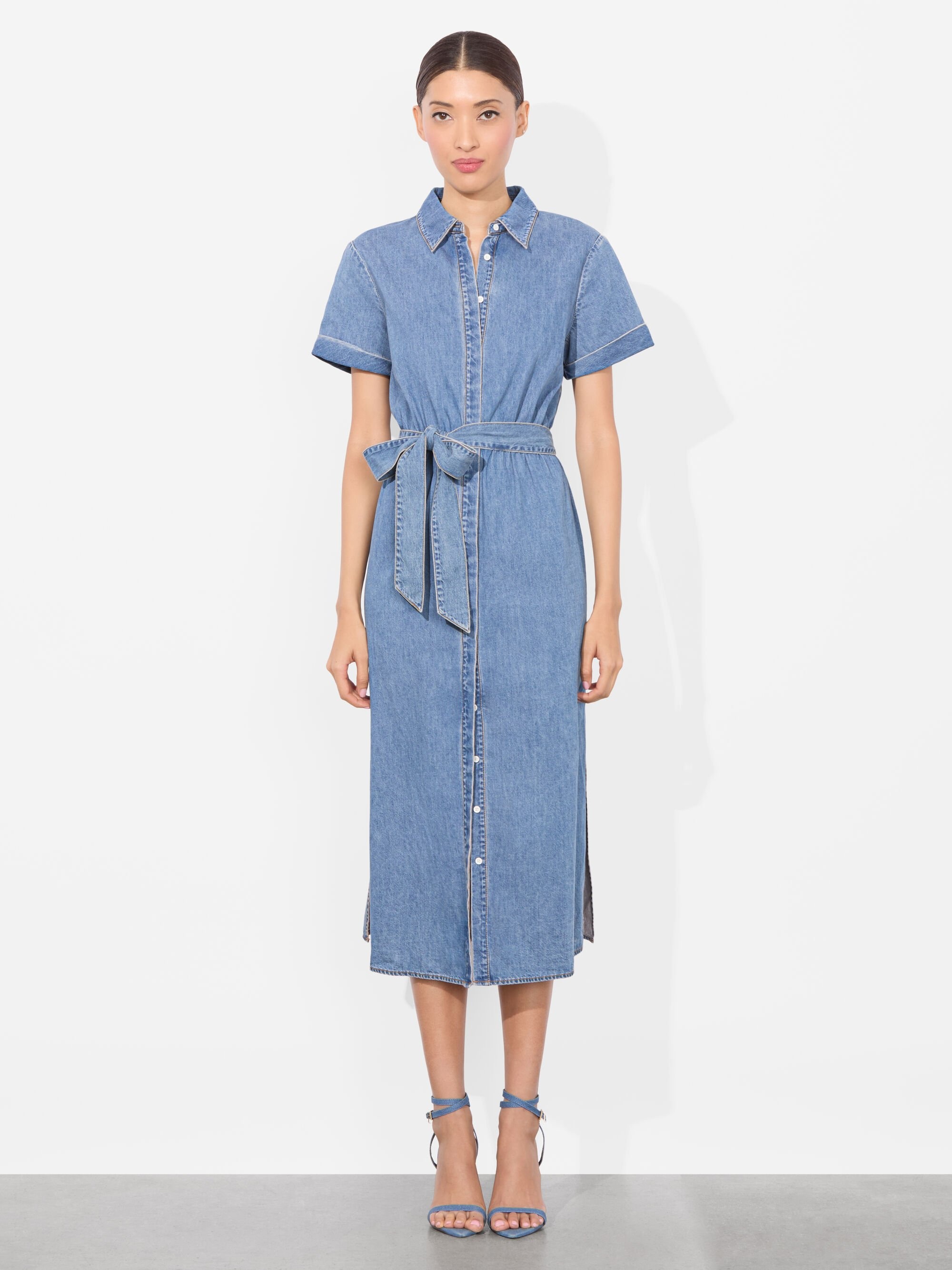 CHASSIDY DENIM MIDI DRESS - 6