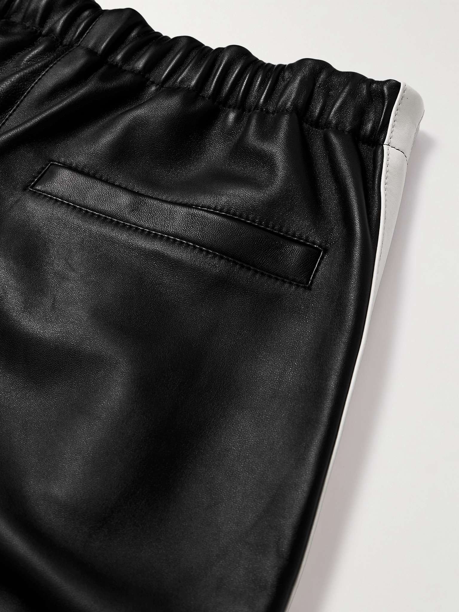 Straight-Leg Striped Nappa Leather Trousers - 5