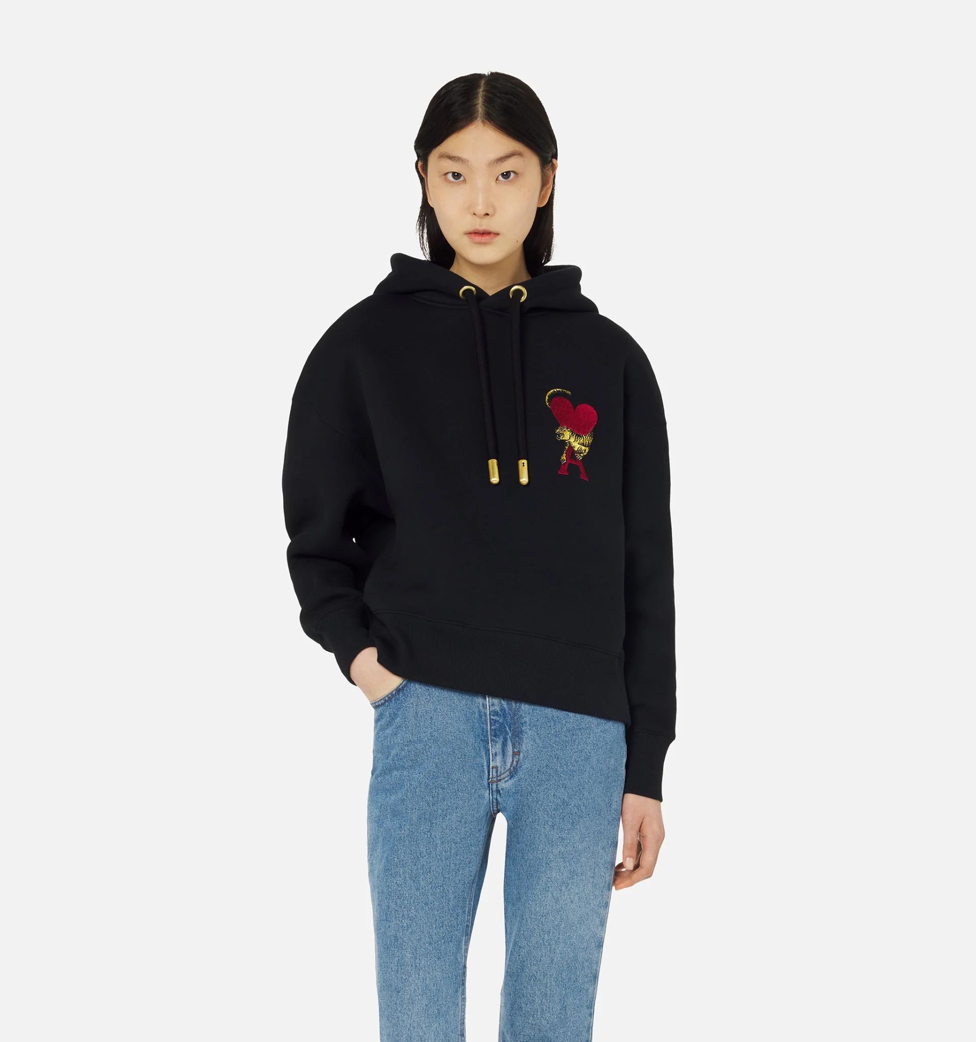 AMI Paris TIGER X Ami de cœur lurex hoodie | REVERSIBLE