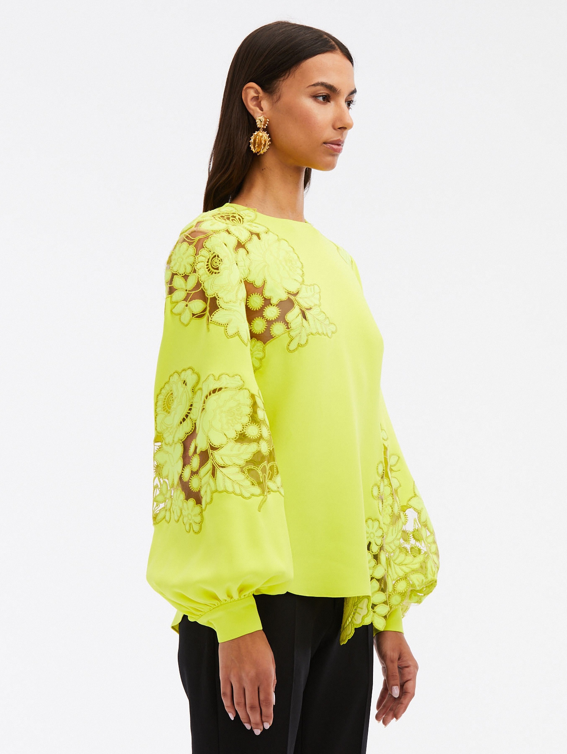MIXED BOTANICAL EMBROIDERED BLOUSE - 4