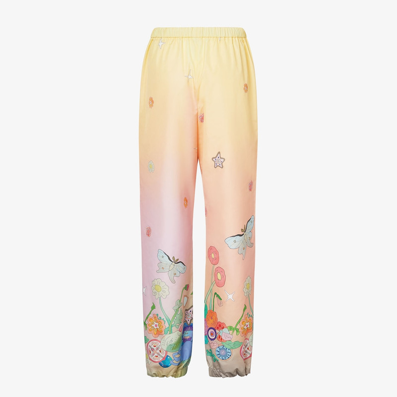 Fantastic Fendi Future Pants Pink and yellow printed nylon pants 2