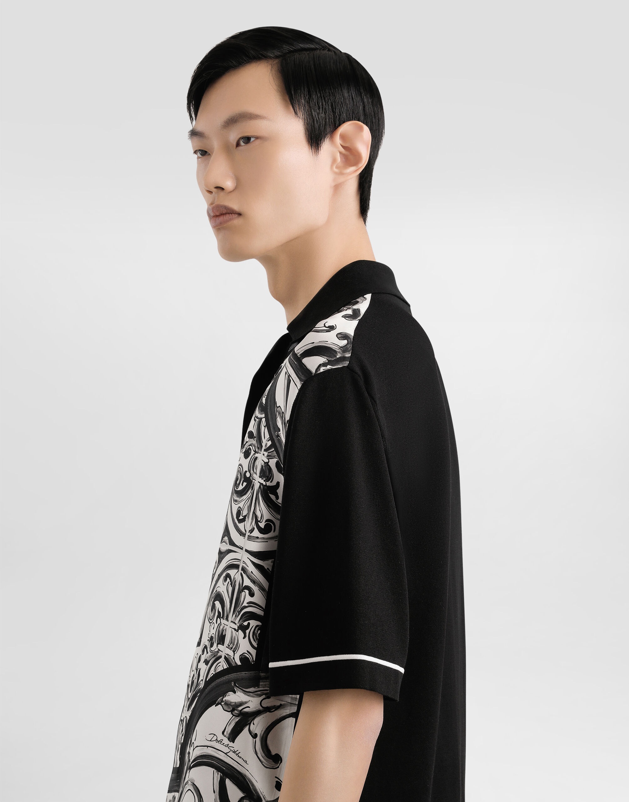 Majolica-print oversized shirt - 5