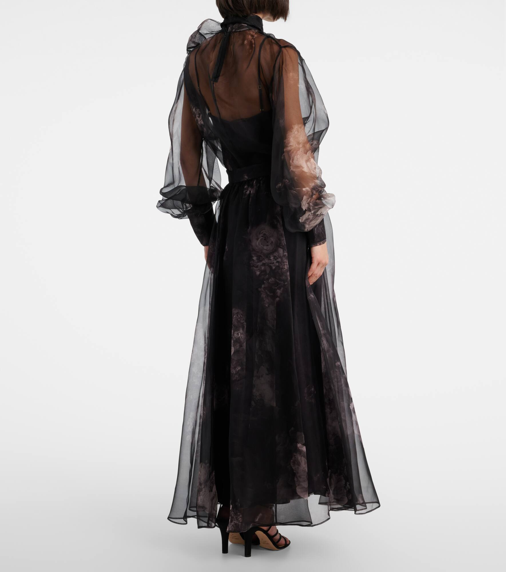 Hypnotic floral silk organza maxi skirt - 3
