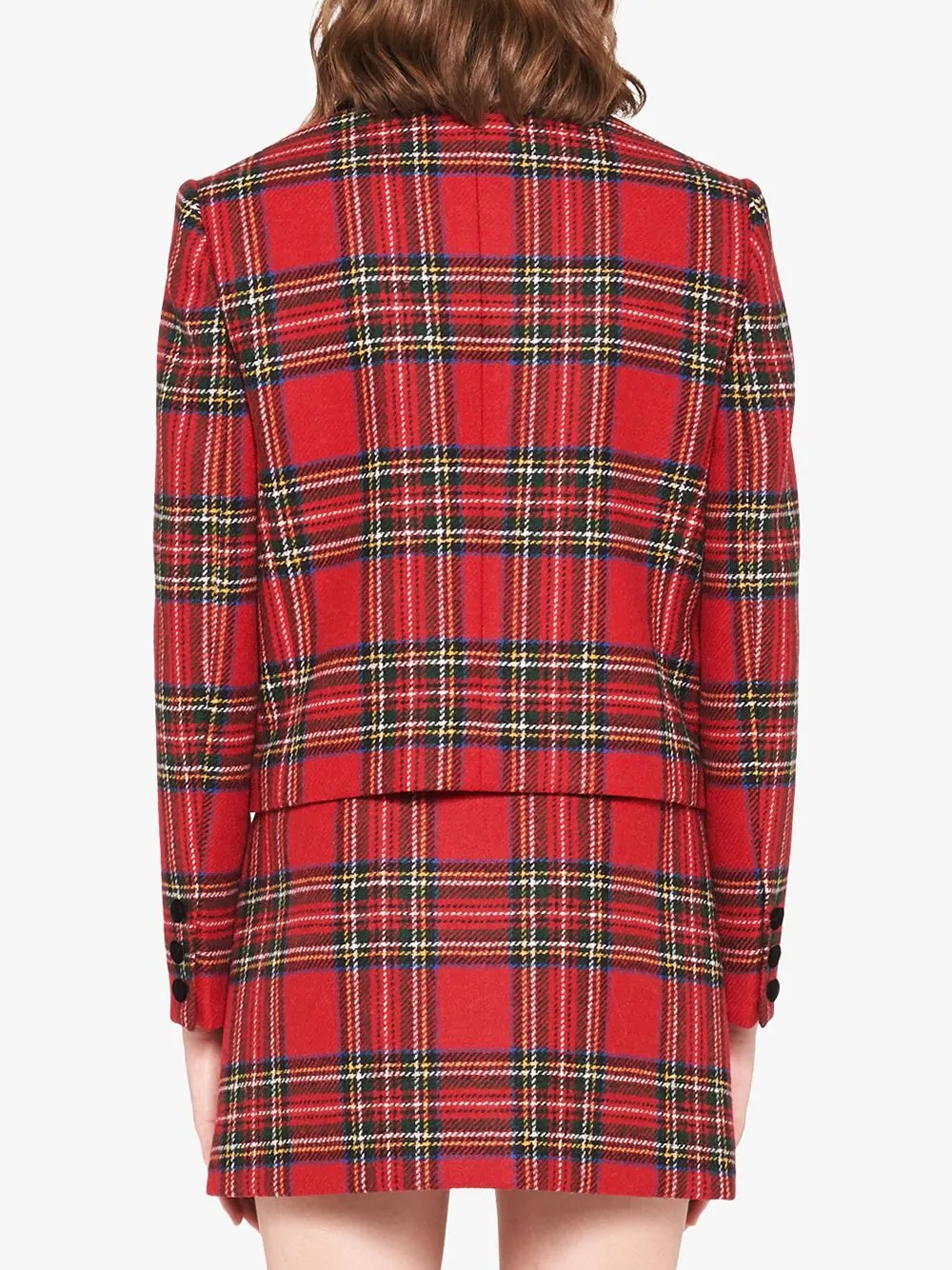 tartan-check wool jacket - 4