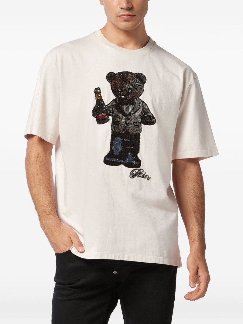 PHILIPP PLEIN teddy bear-embellished T-shirt outlook