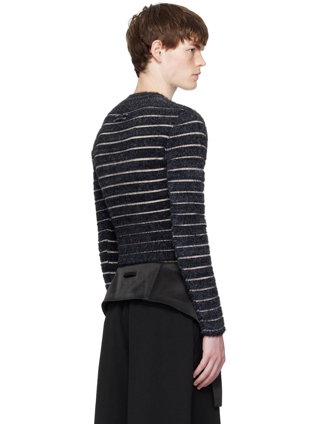 Black & White Jacquard 'Gaultier' Sweater - 3