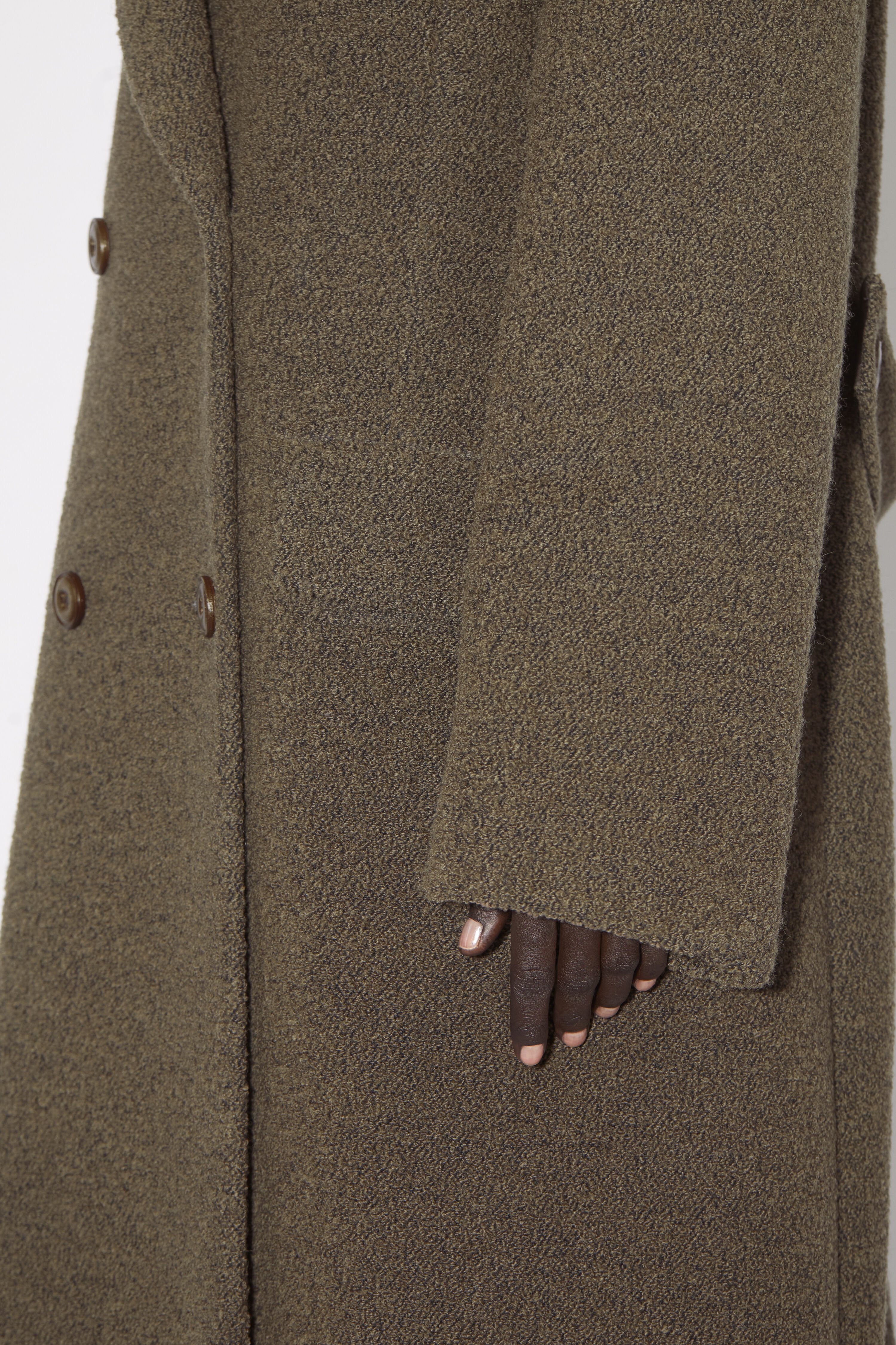 Double-breasted wool coat - Taupe grey - 5