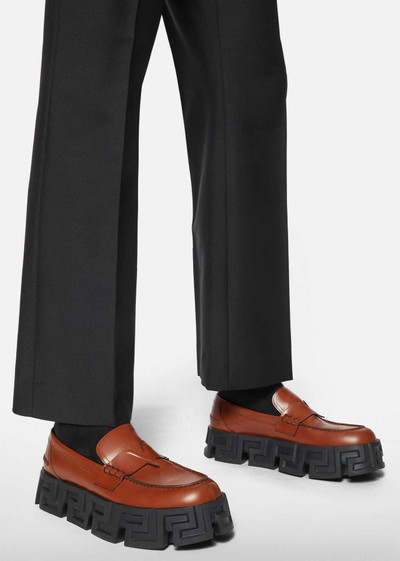 VERSACE Greca Labyrinth Leather Loafers outlook