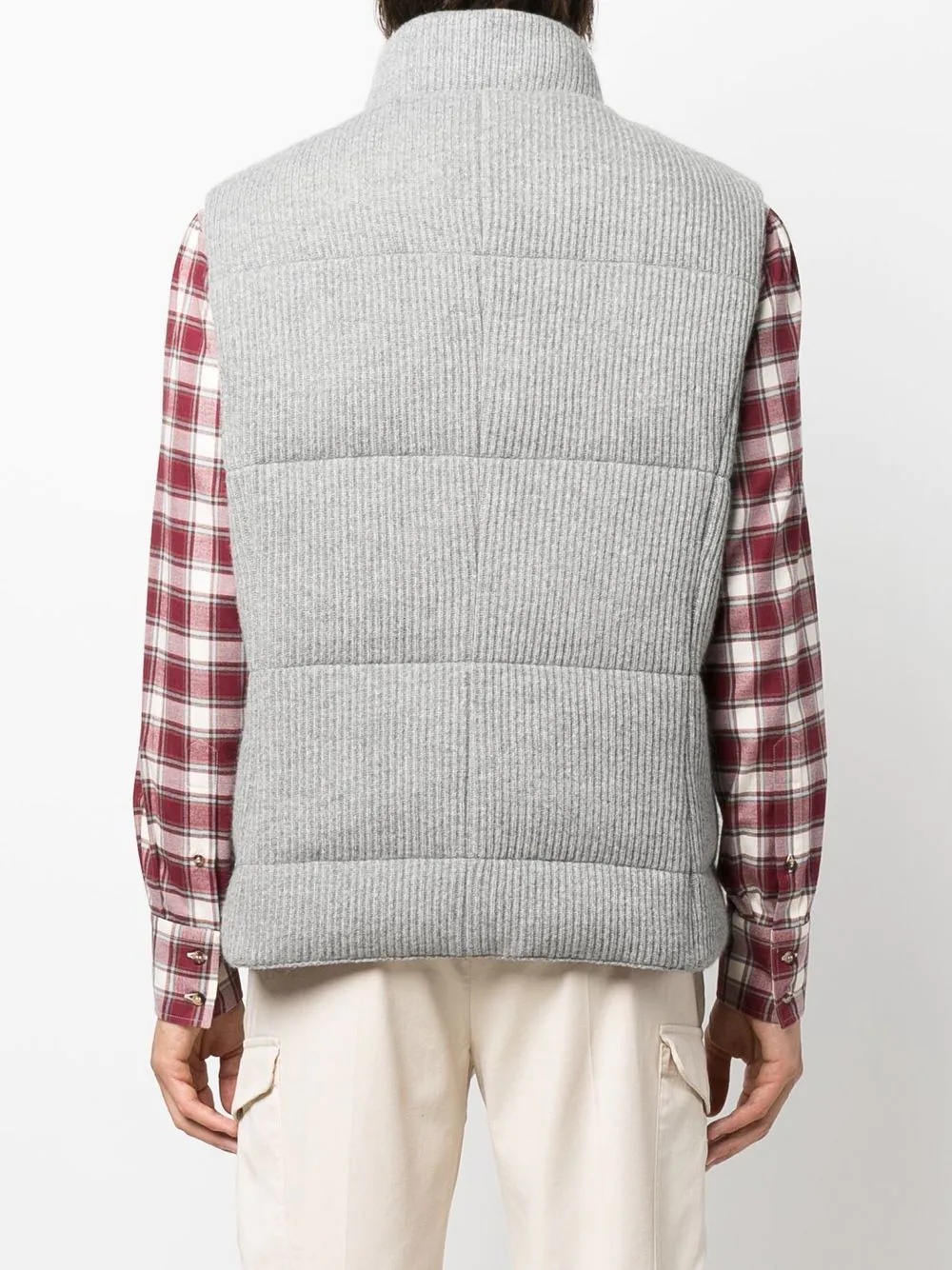 ribbed button-up gilet - 4