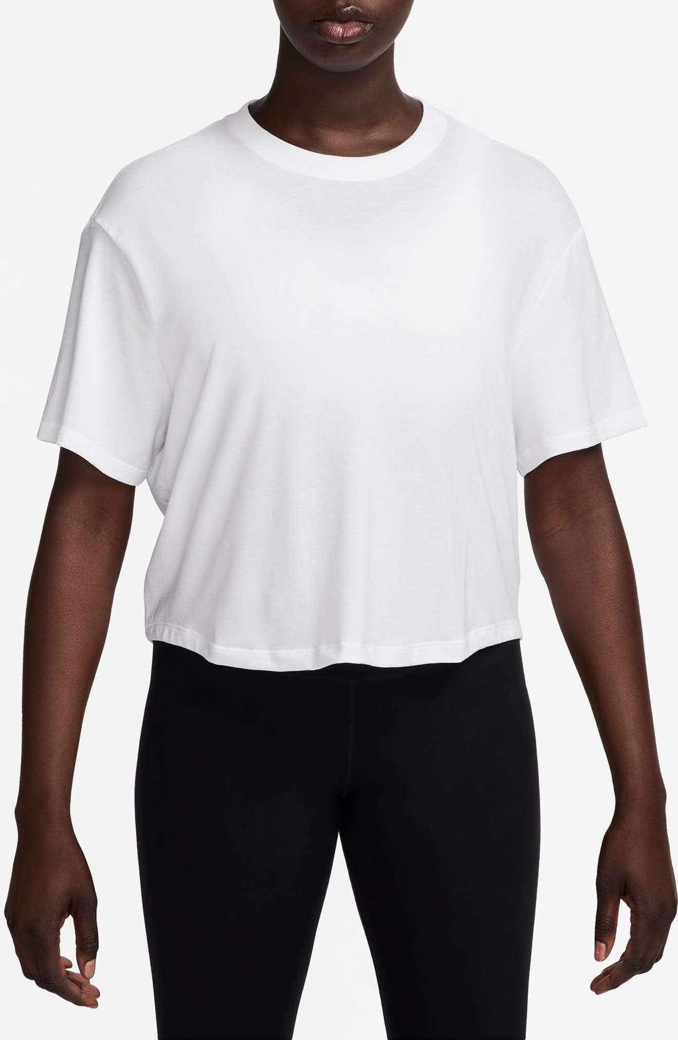 Nike One Relaxed Dri-FIT Crop Top in 100 White/clear at Nordstrom - 1