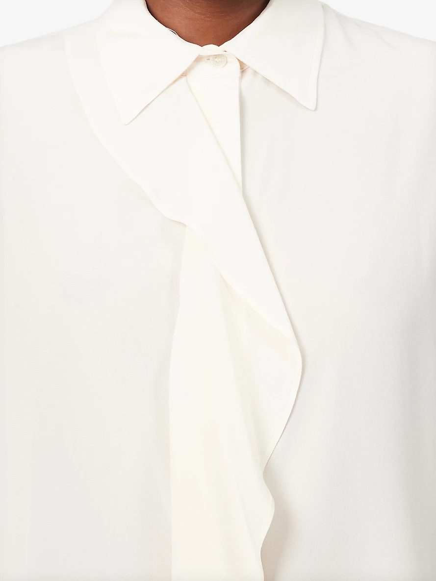 Ruffle-trim silk blouse - 5