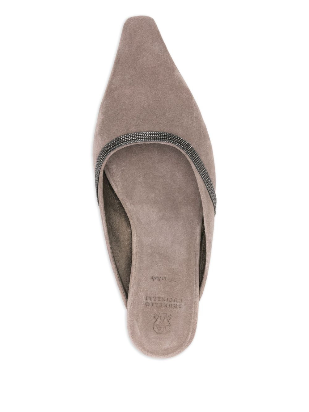 Monili-chain suede mules - 4
