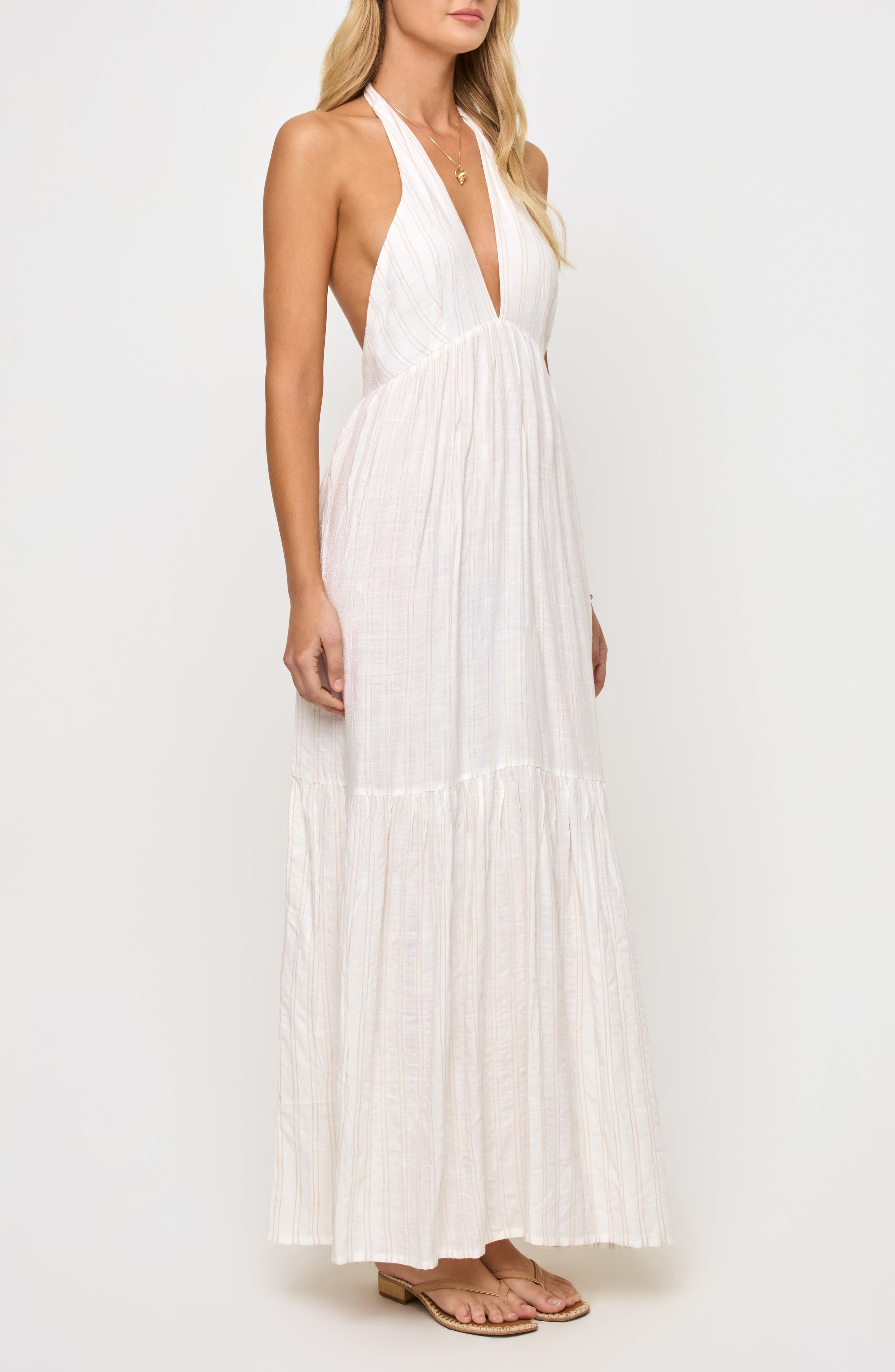LSPACE Soller Halter Maxi Dress in Cream at Nordstrom - 3