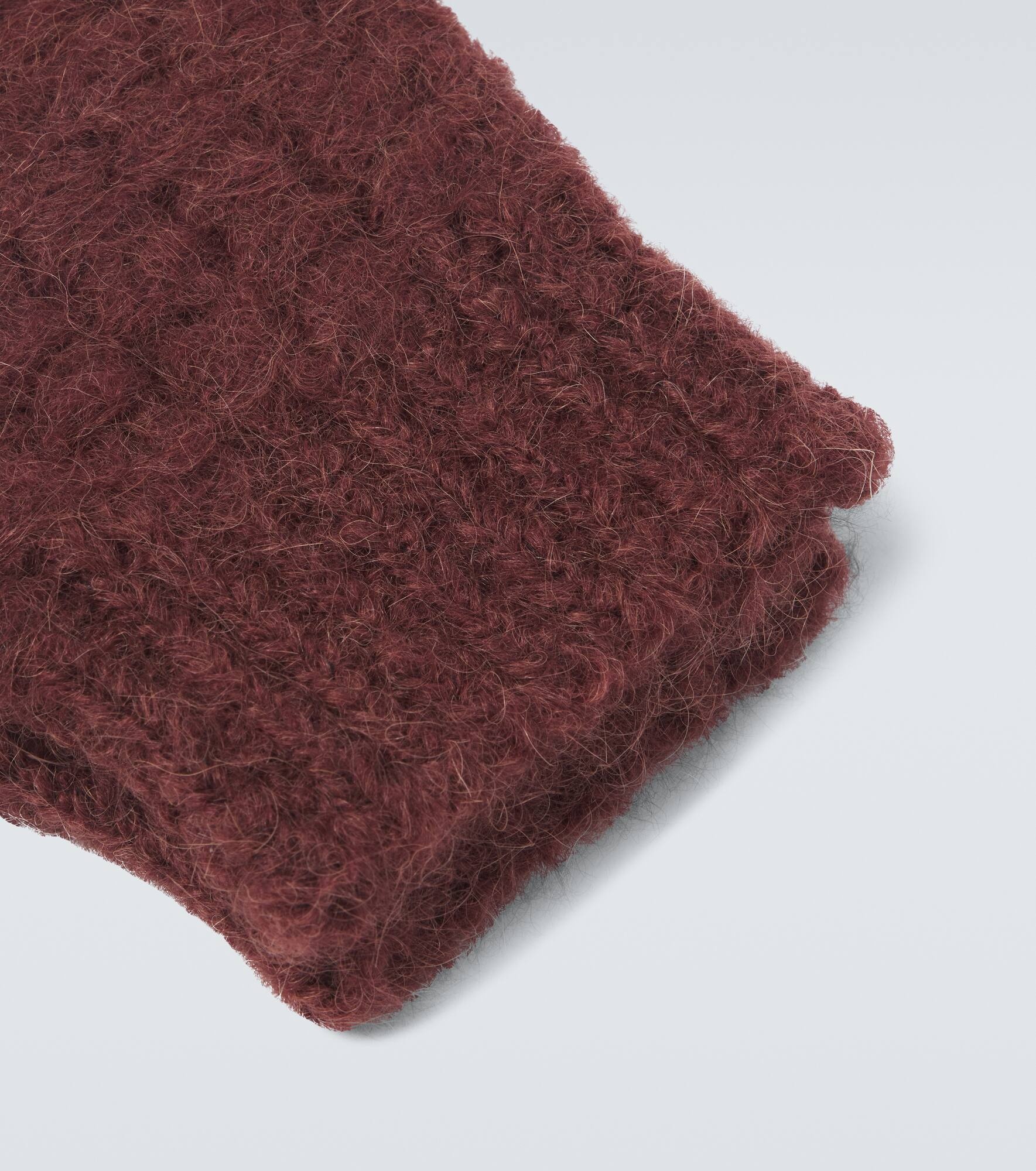 Knitted wool-blend mittens - 2