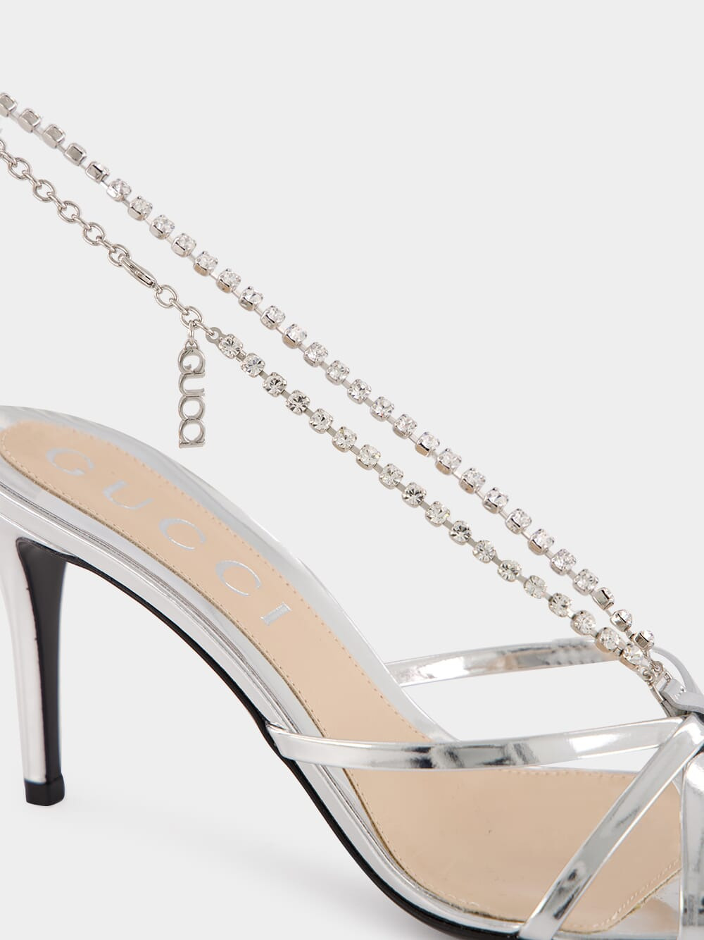 Gucci Crystal Chain Sandals - 4