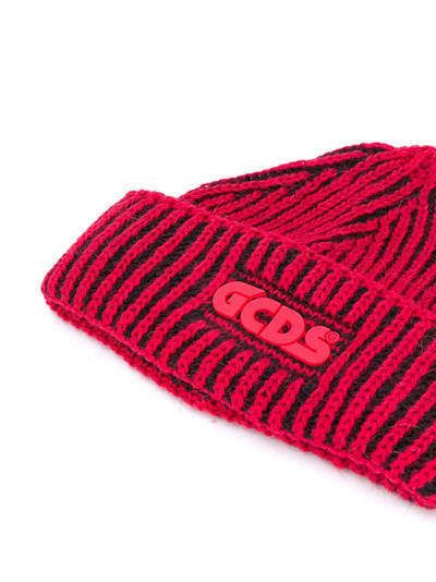 GCDS ribbed knit beanie hat outlook