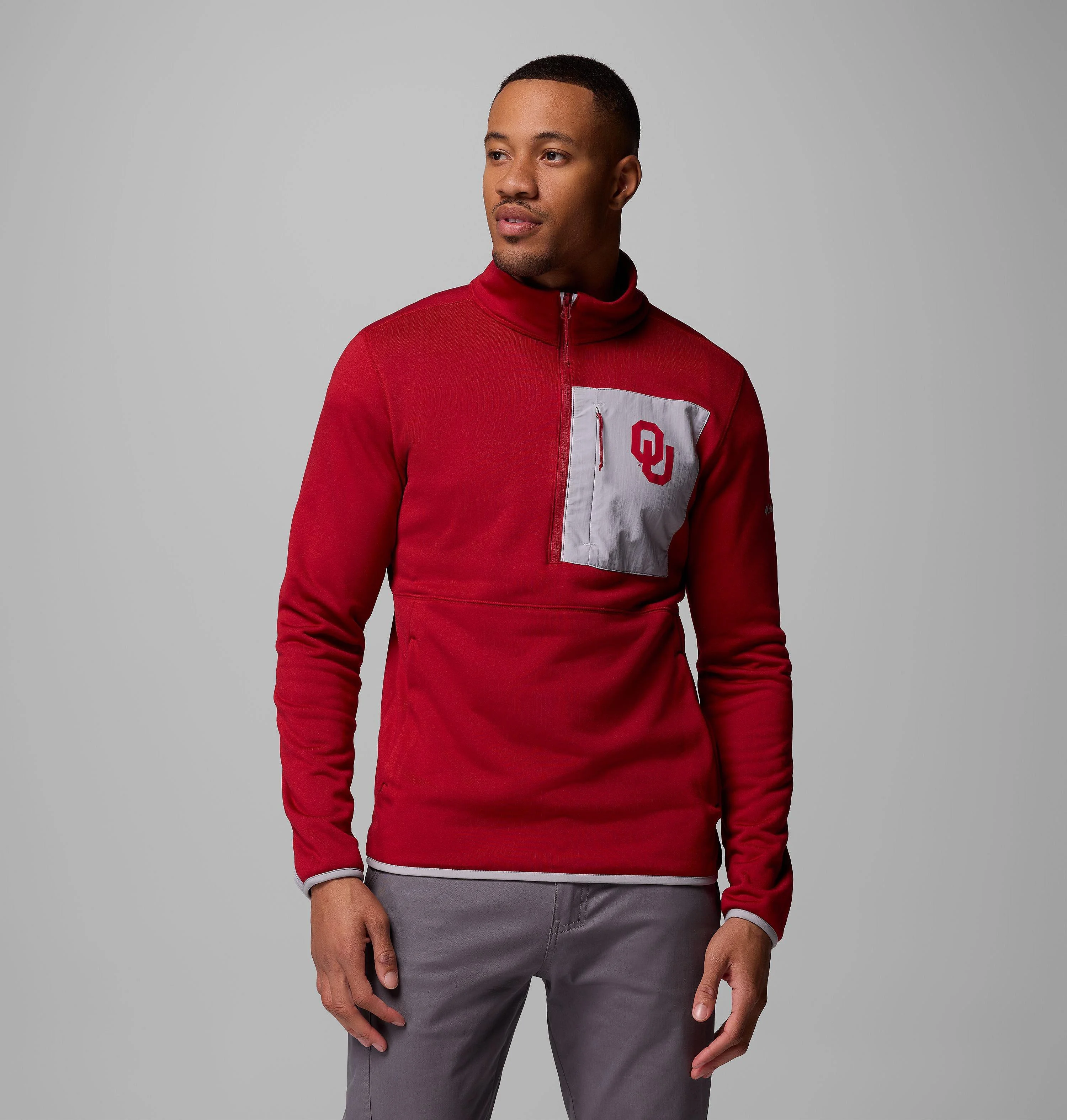 Men's Collegiate Columbia Hike Half Zip Jacket - Oklahoma - 1