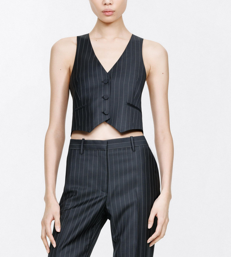 CHALK STRIPE WOOL MOHAIR WAISTCOAT 5