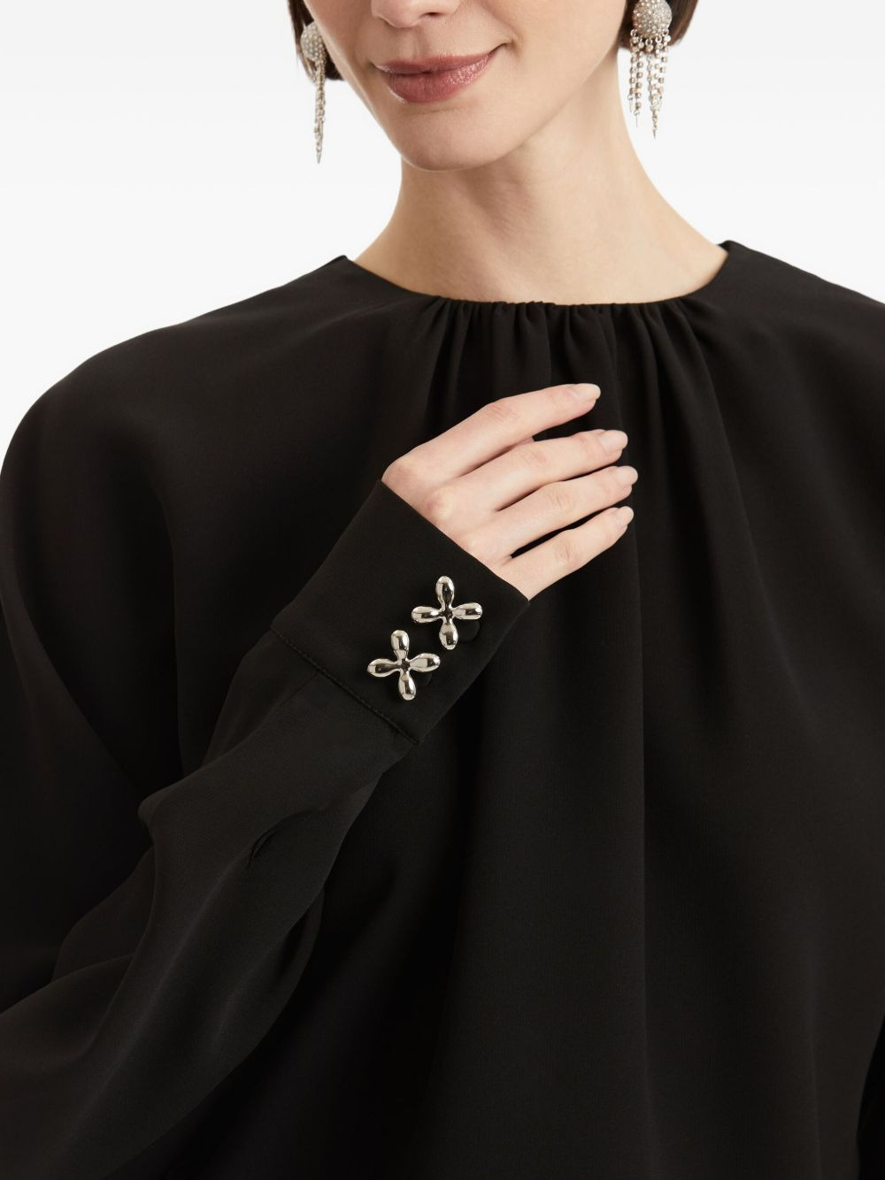 gathered-cuff blouse - 5