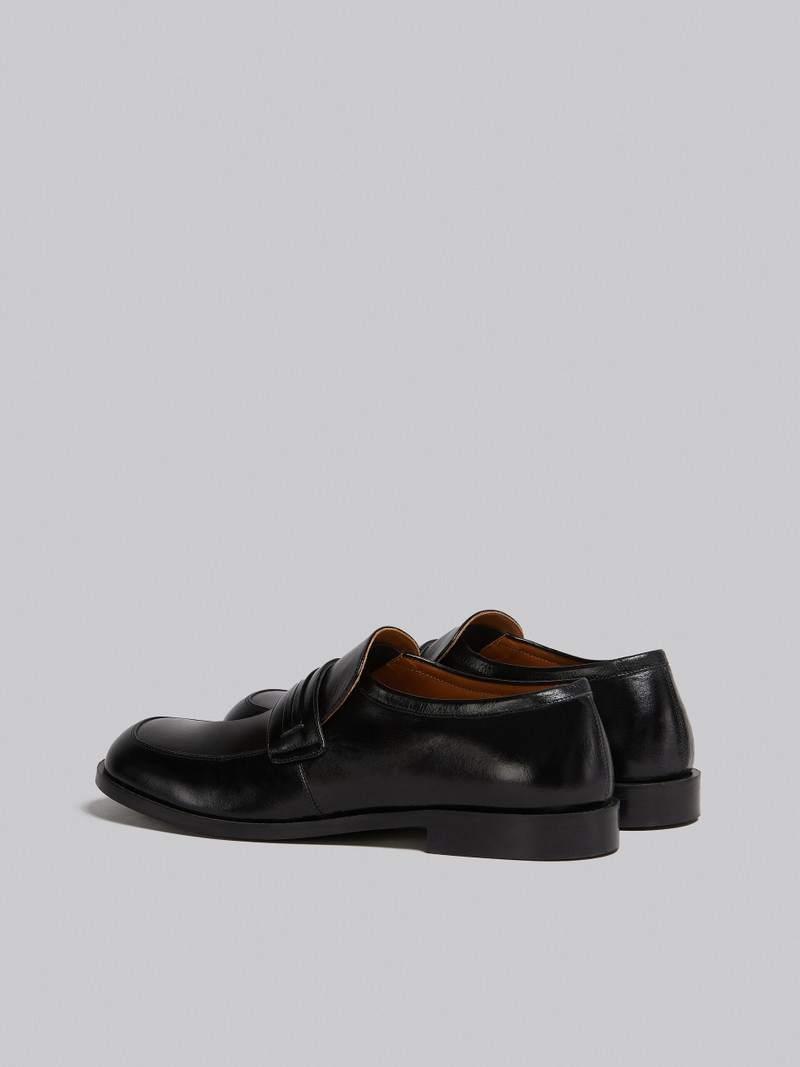 Marni BLACK SHINY LEATHER MOCCASIN outlook