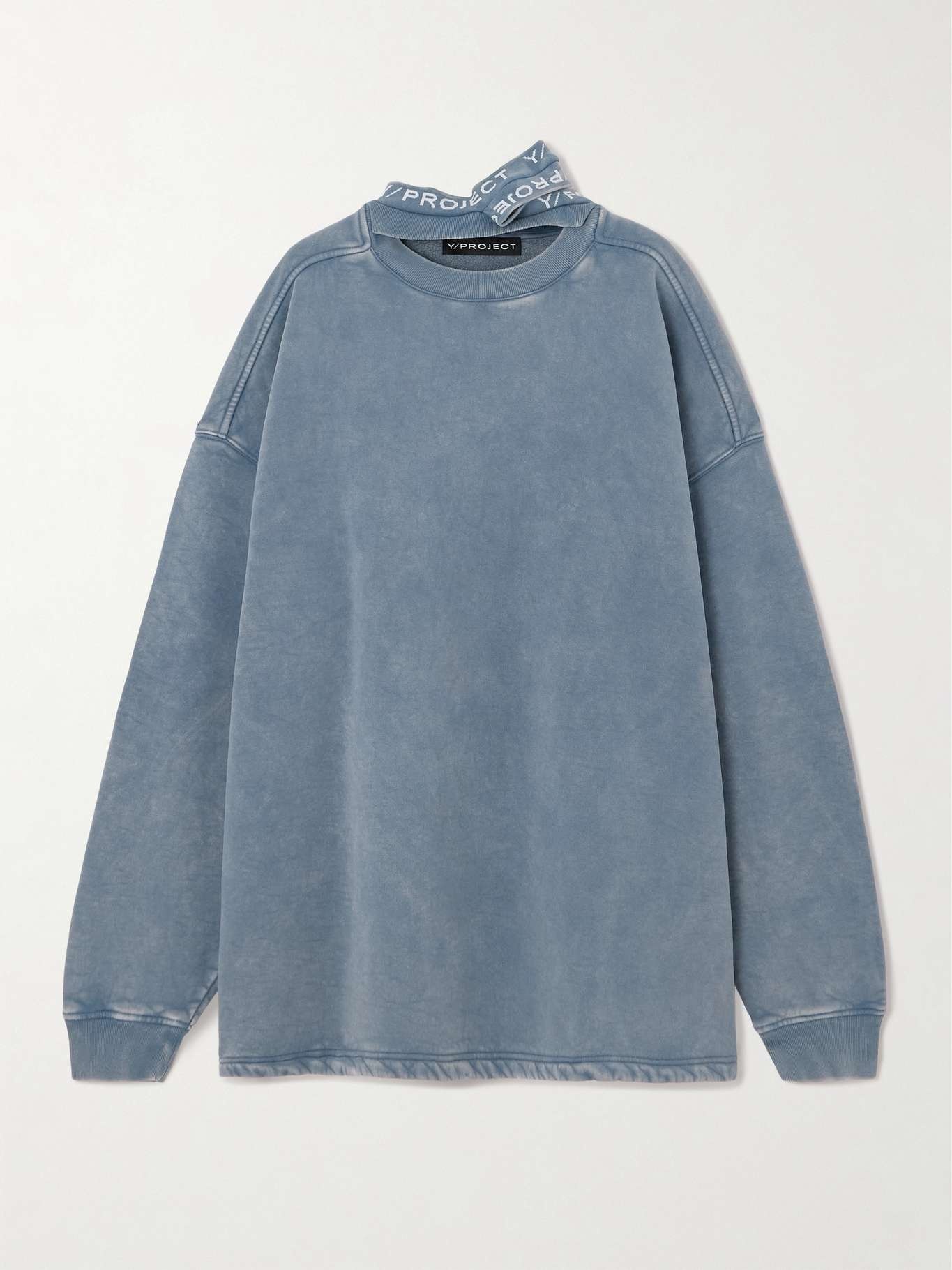 Triple Collar garment-dyed cotton-jersey sweatshirt - 1