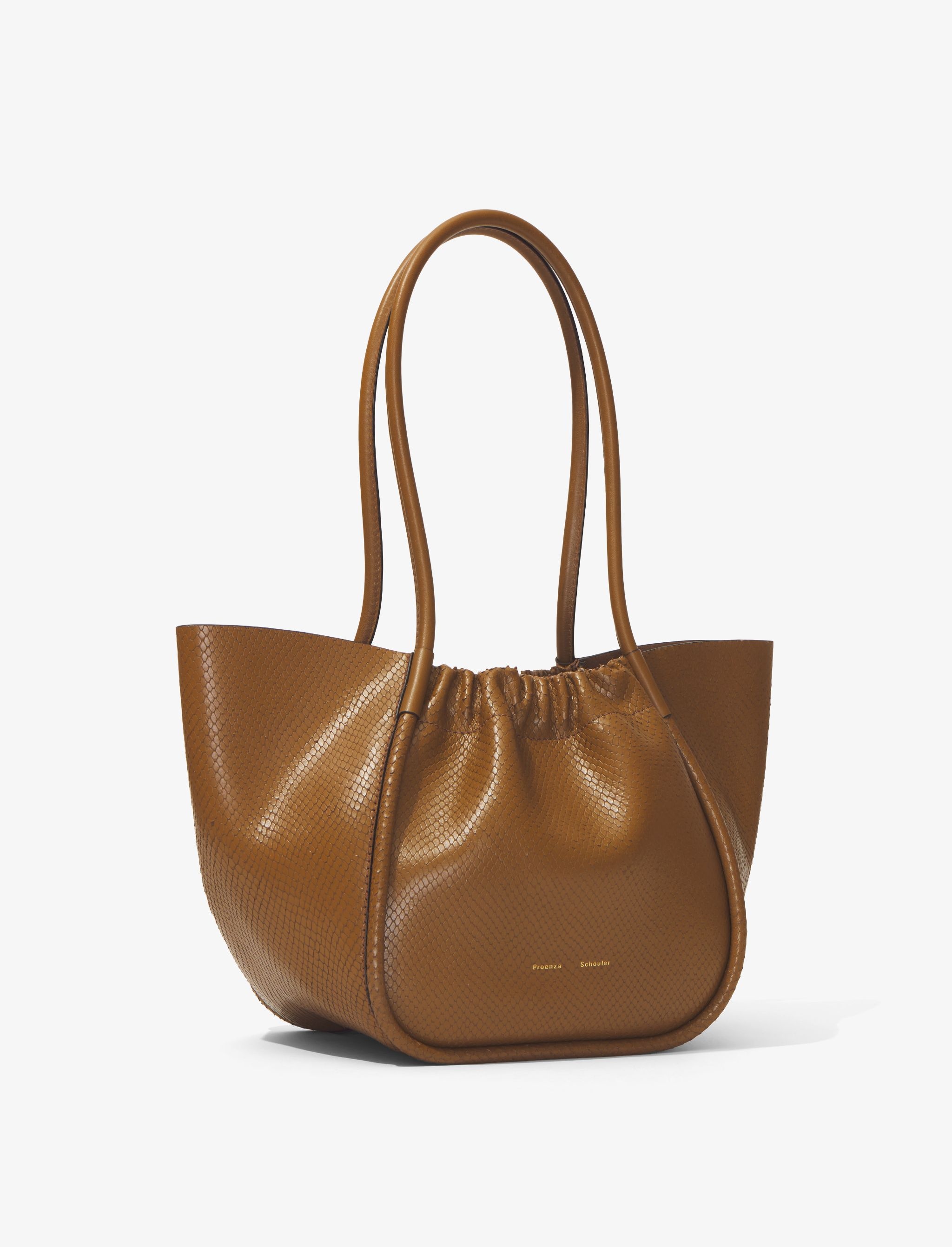 Carved Python Large Ruched Tote - 2