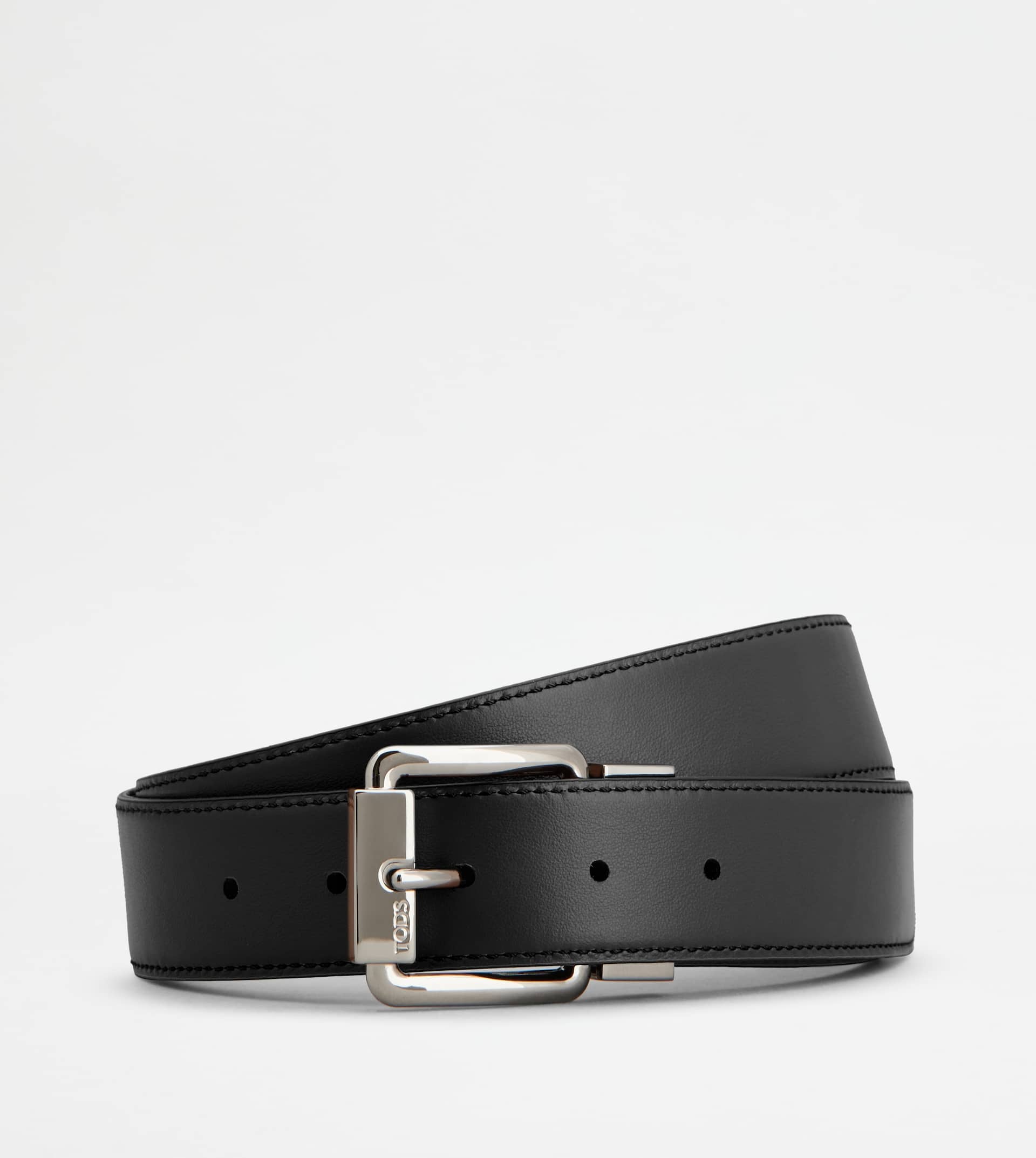 REVERSIBLE BELT IN SUEDE - BLUE, BLACK - 2