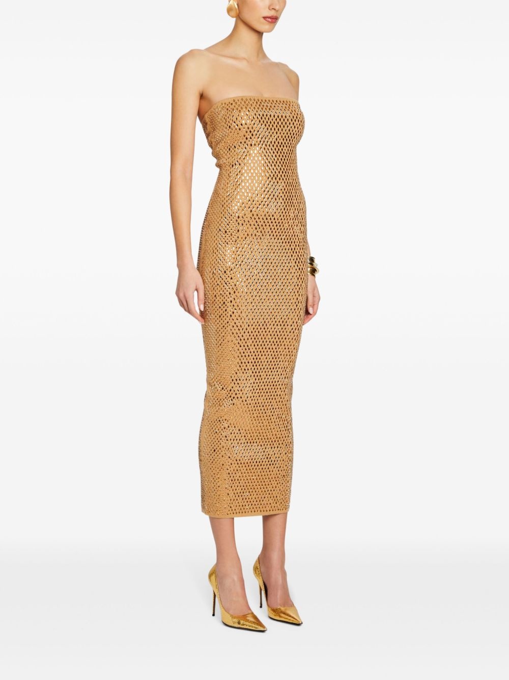 Boa Embellished knit long dress - 3