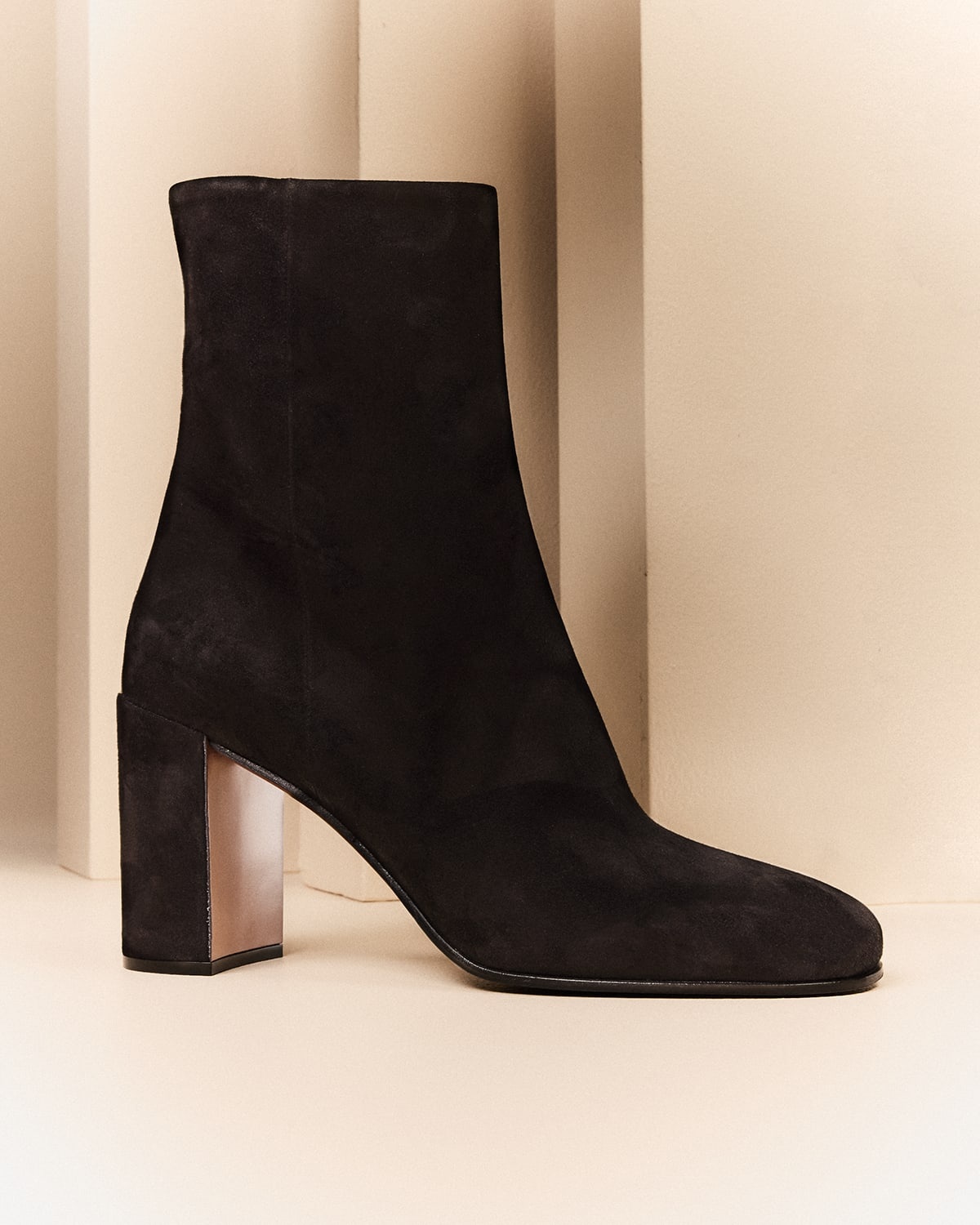 Suede Block-Heel Ankle Boots - 2