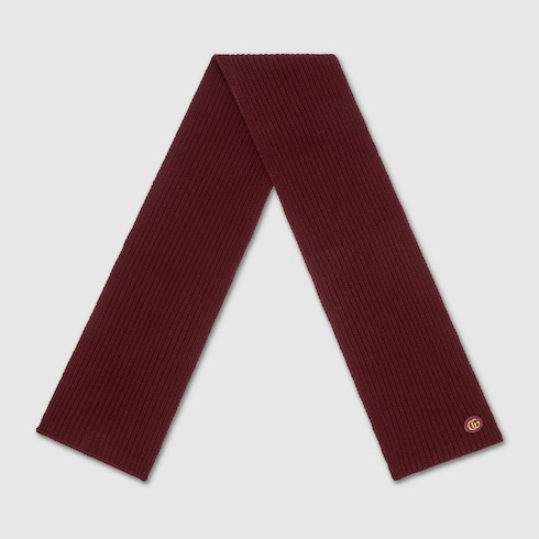 Wool cashmere scarf with patch - 2
