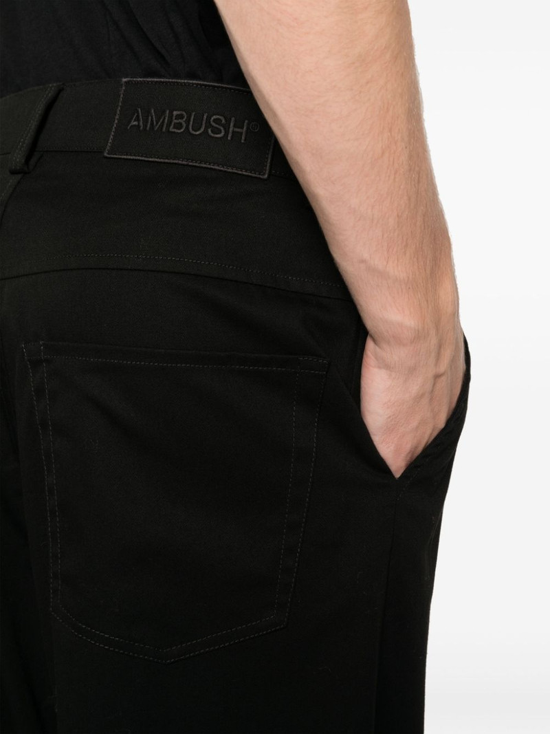 zip-up cotton loose-fit trousers 5