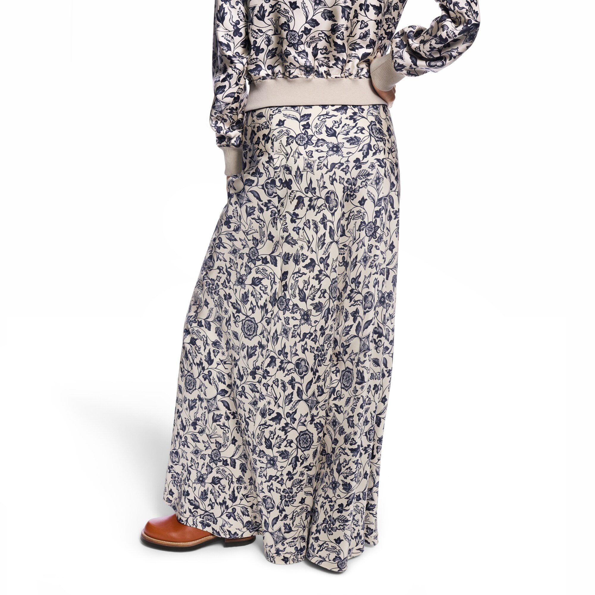 Botanical Print Flared Maxi Skirt - 5