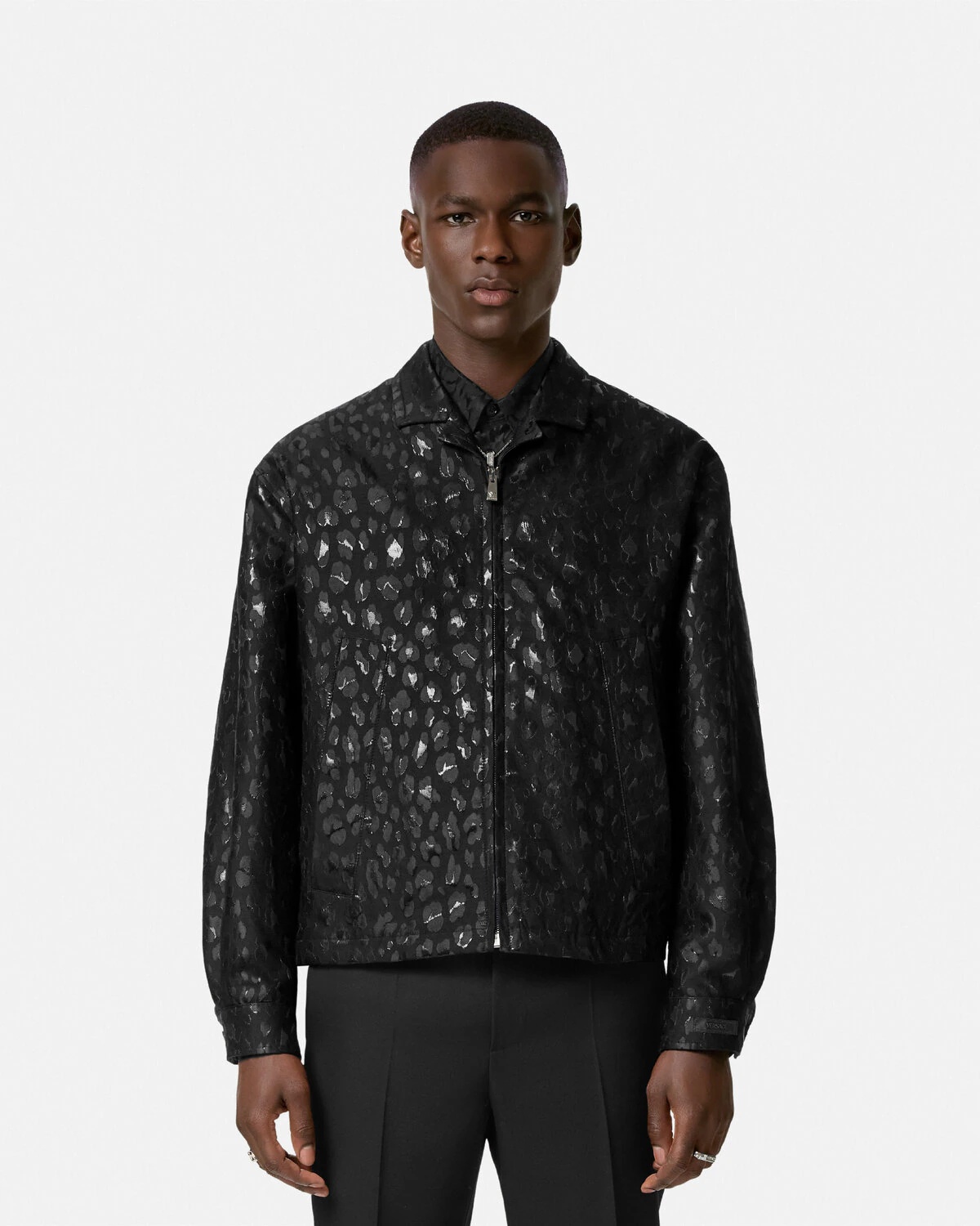 Leopard Jacquard Blouson Jacket - 4