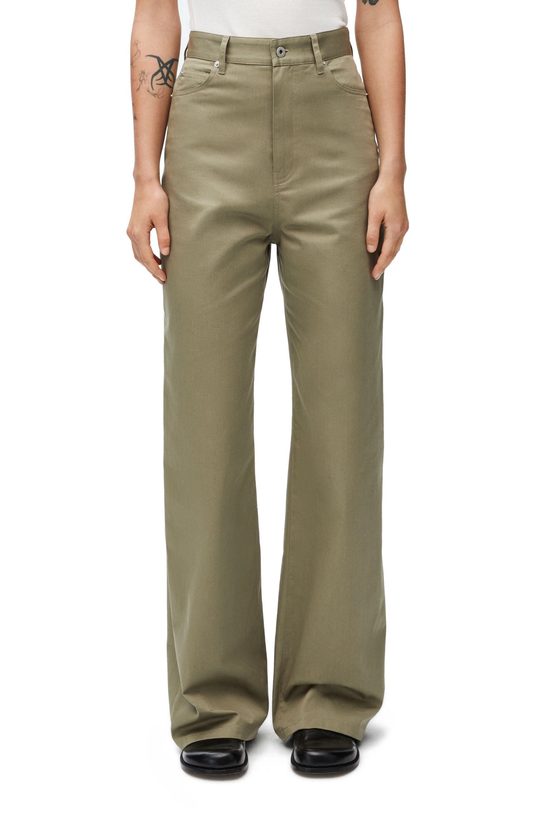 High waisted trousers in cotton - 3