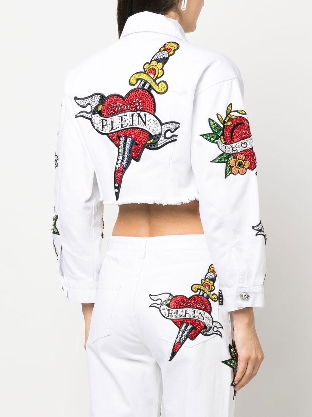 cropped Love denim jacket - 4