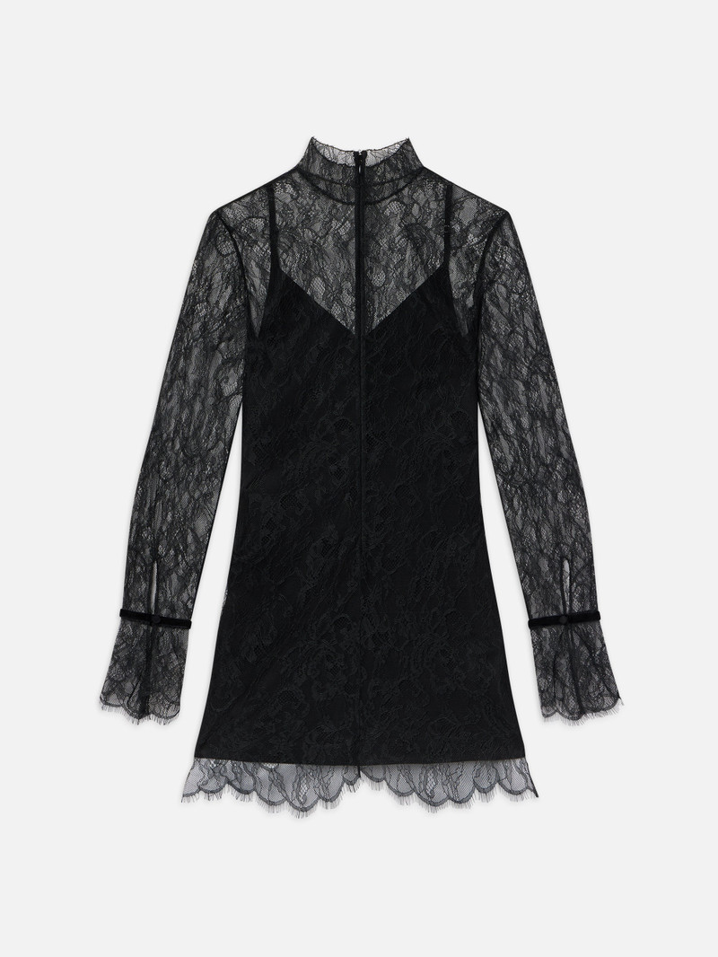 Lace Shift Dress in Black 4