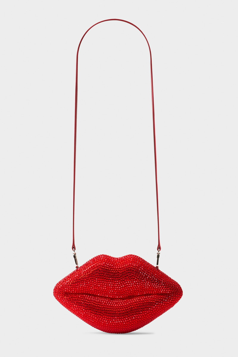SIMONMILLER Crystal Lip Clutch in Lucky Red outlook