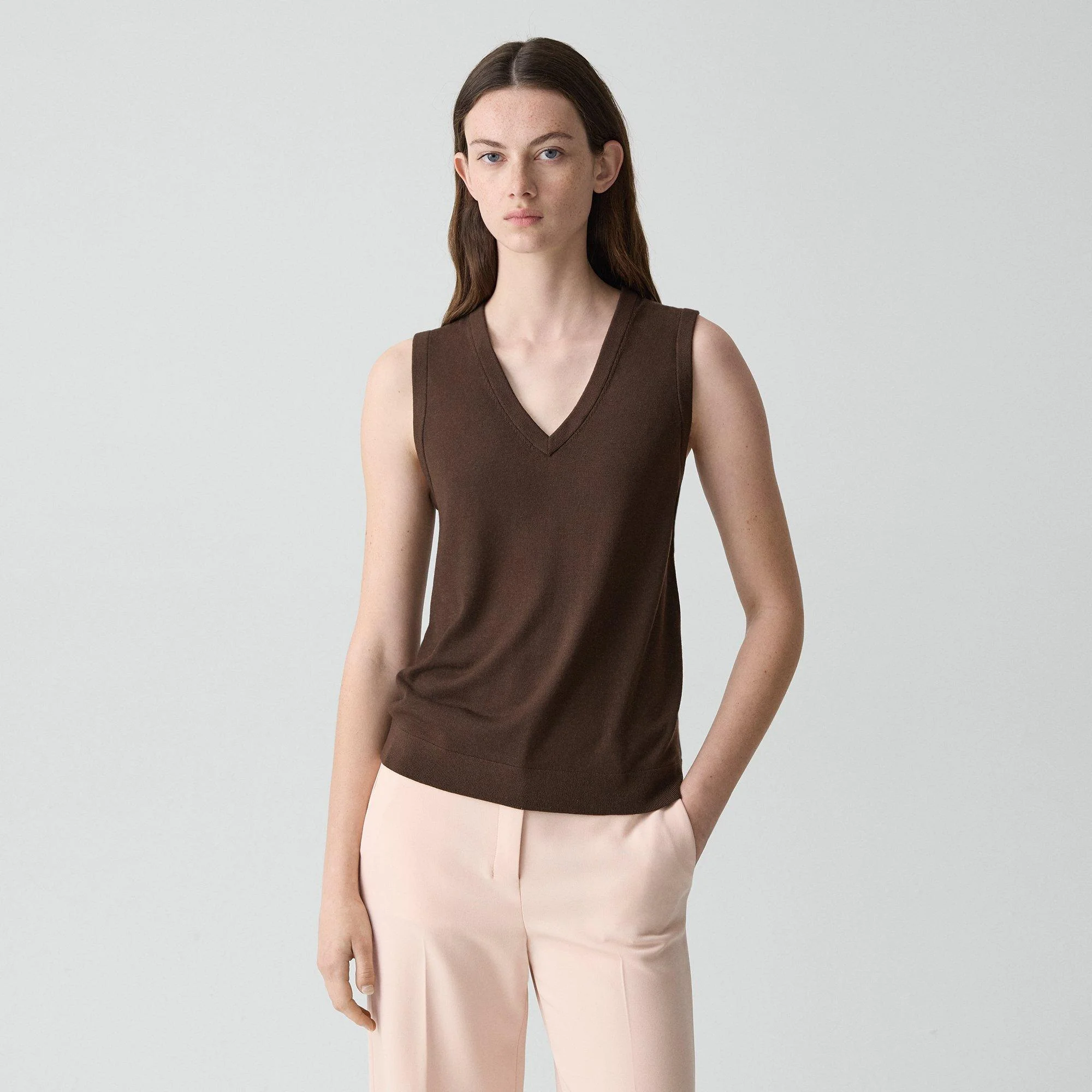 V-Neck Tank Top in Regal Wool - 1