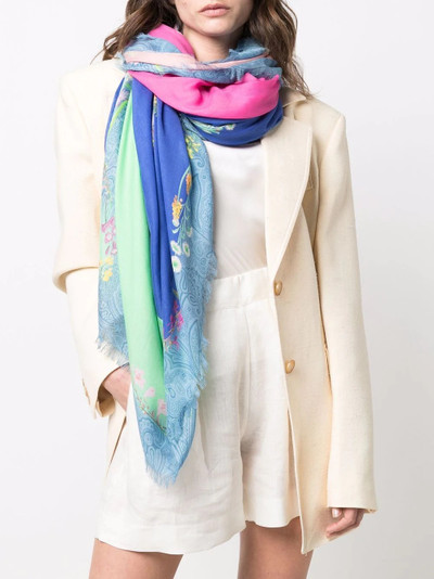 Etro floral-print fringed scarf outlook